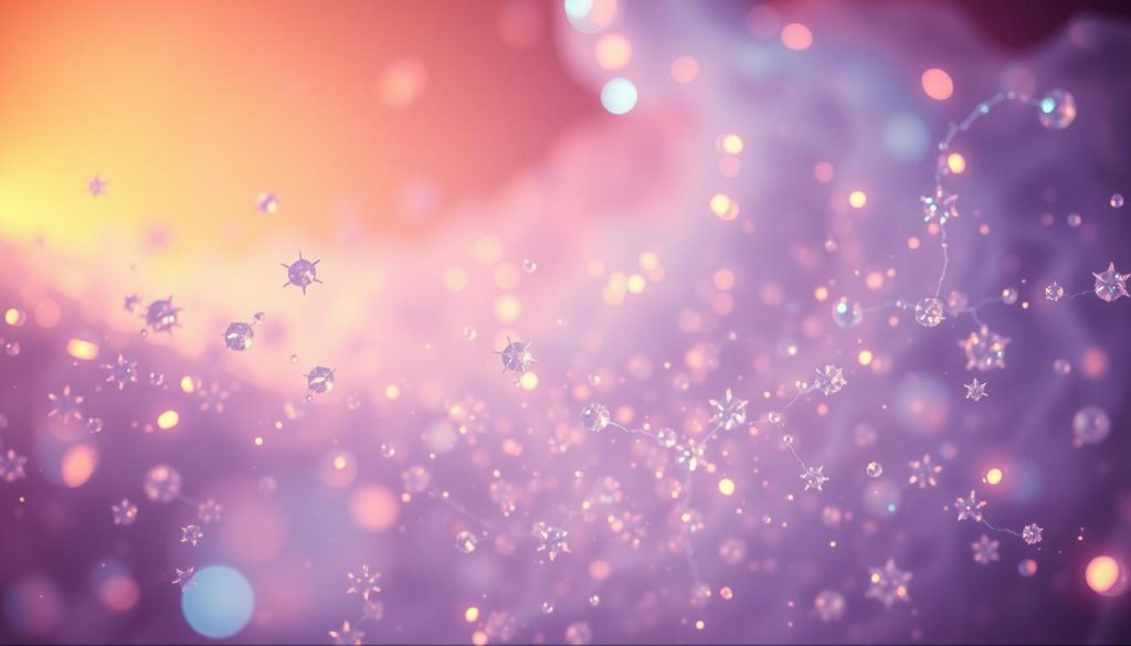 A captivating close-up view of glowing positive ions, their ethereal charge illuminating the scene with a vivid electric hue. The ions appear to dance and swirl, their energy palpable and mesmerizing. The background is a soft, muted palette, allowing the positive ions to take center stage. Dramatic, high-contrast lighting casts dynamic shadows, adding depth and dimension to the image. The camera angle is slightly elevated, giving the viewer a sense of observing this fascinating phenomenon from above. The overall atmosphere is one of scientific intrigue and wonder, inviting the viewer to explore the power and enigma of positive ions.