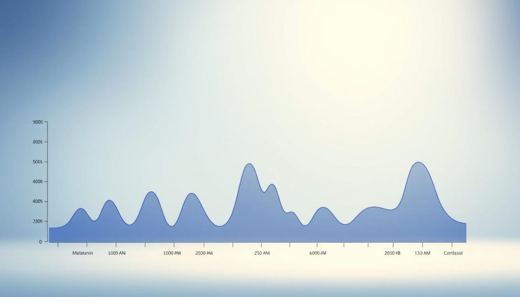 melatonin and cortisol levels throughout the day