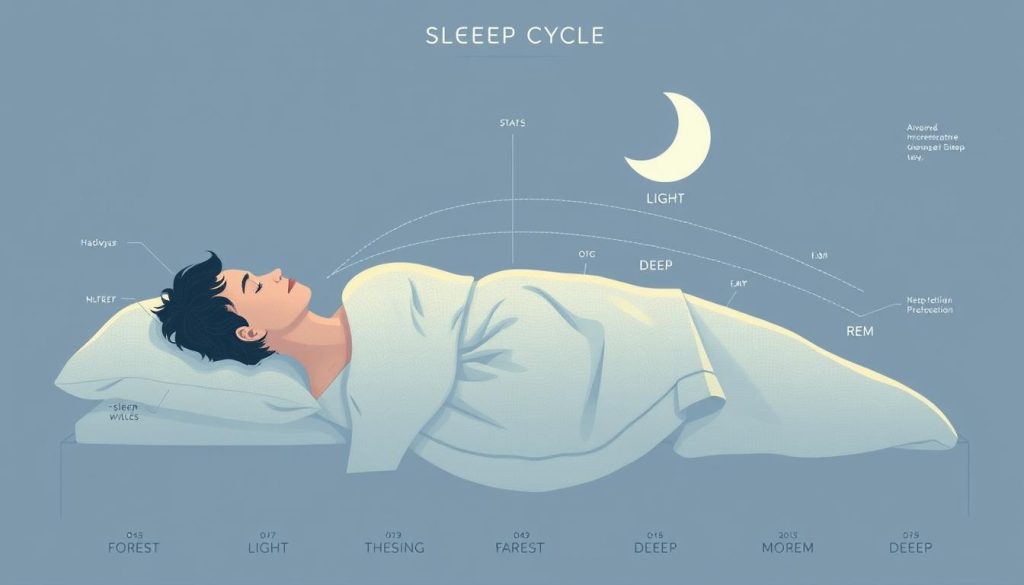 sleep cycles diagram showing different stages